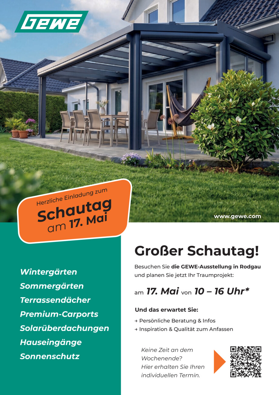 GEWE Schautag vom Samstag, 16.05.2026