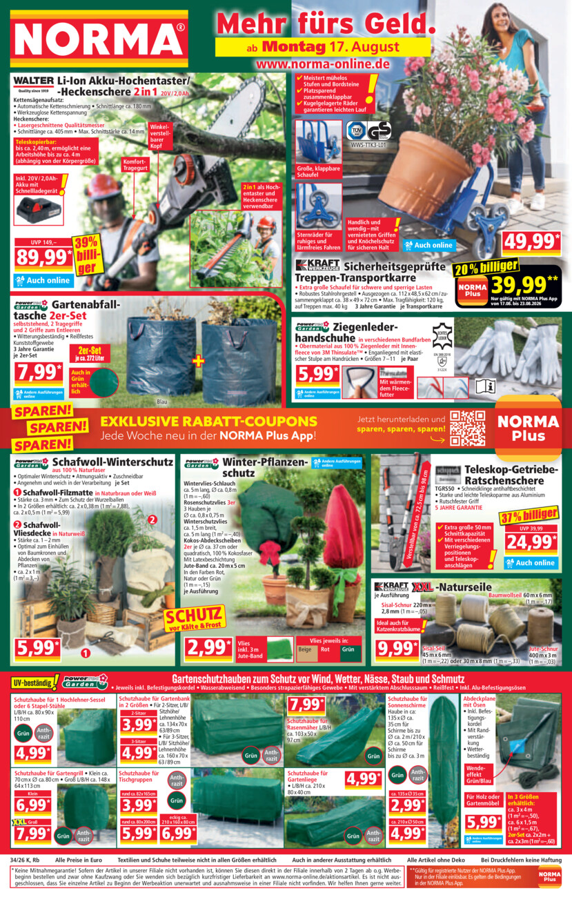 NORMA KW34 vom Samstag, 15.08.2026