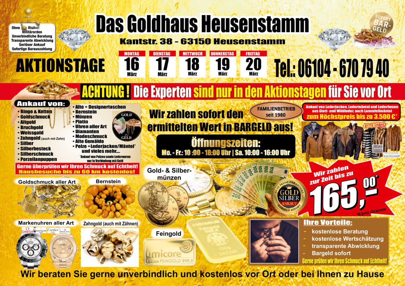 Goldhaus Heusenstamm vom Montag, 16.03.2026