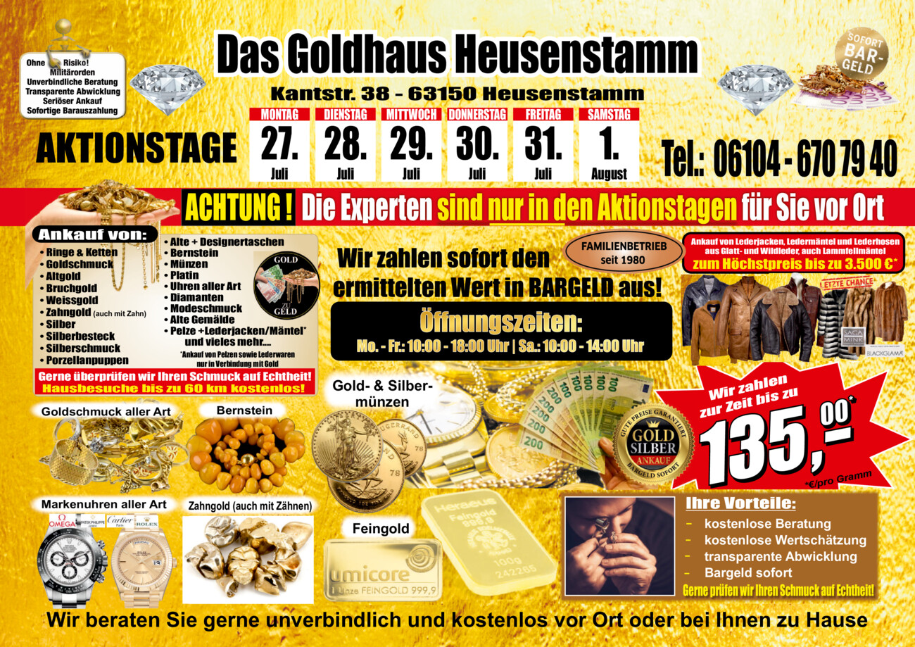 GoldhausHeusenstammKW31 vom Samstag, 25.07.2026