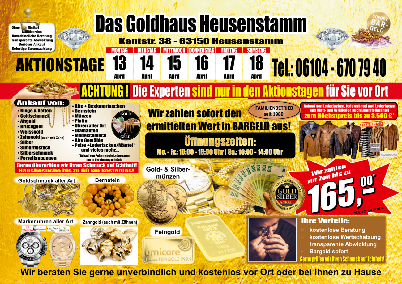 Goldhaus Heusenstamm vom Montag, 13.04.2026