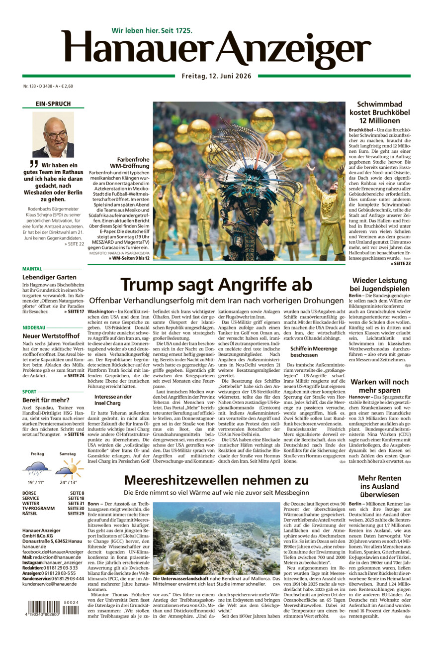 Hanauer Anzeiger vom Freitag, 12.06.2026