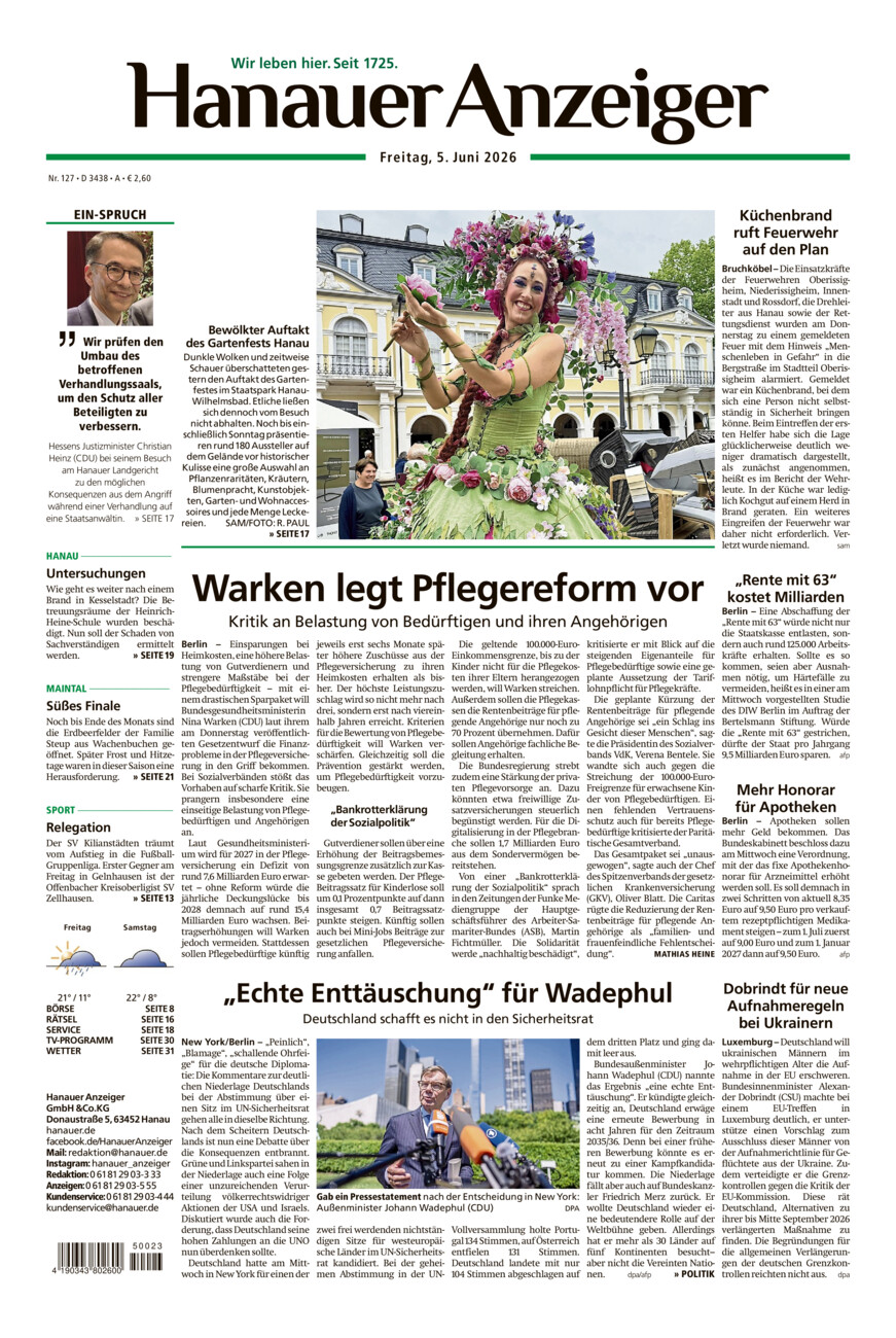 Hanauer Anzeiger vom Freitag, 05.06.2026