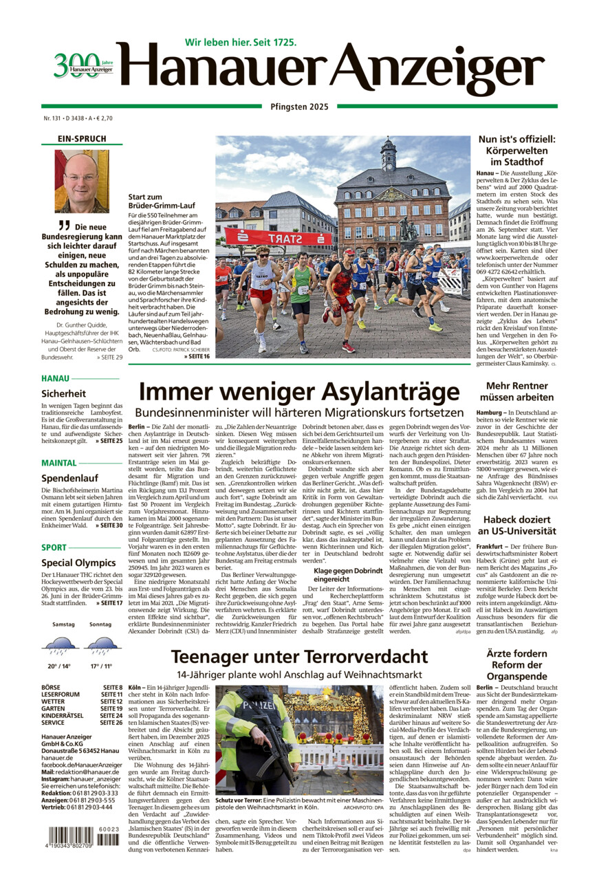 Hanauer Anzeiger vom Samstag, 07.06.2025