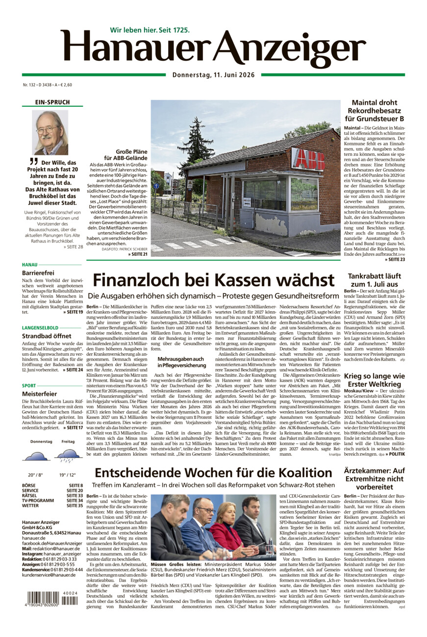 Hanauer Anzeiger vom Donnerstag, 11.06.2026