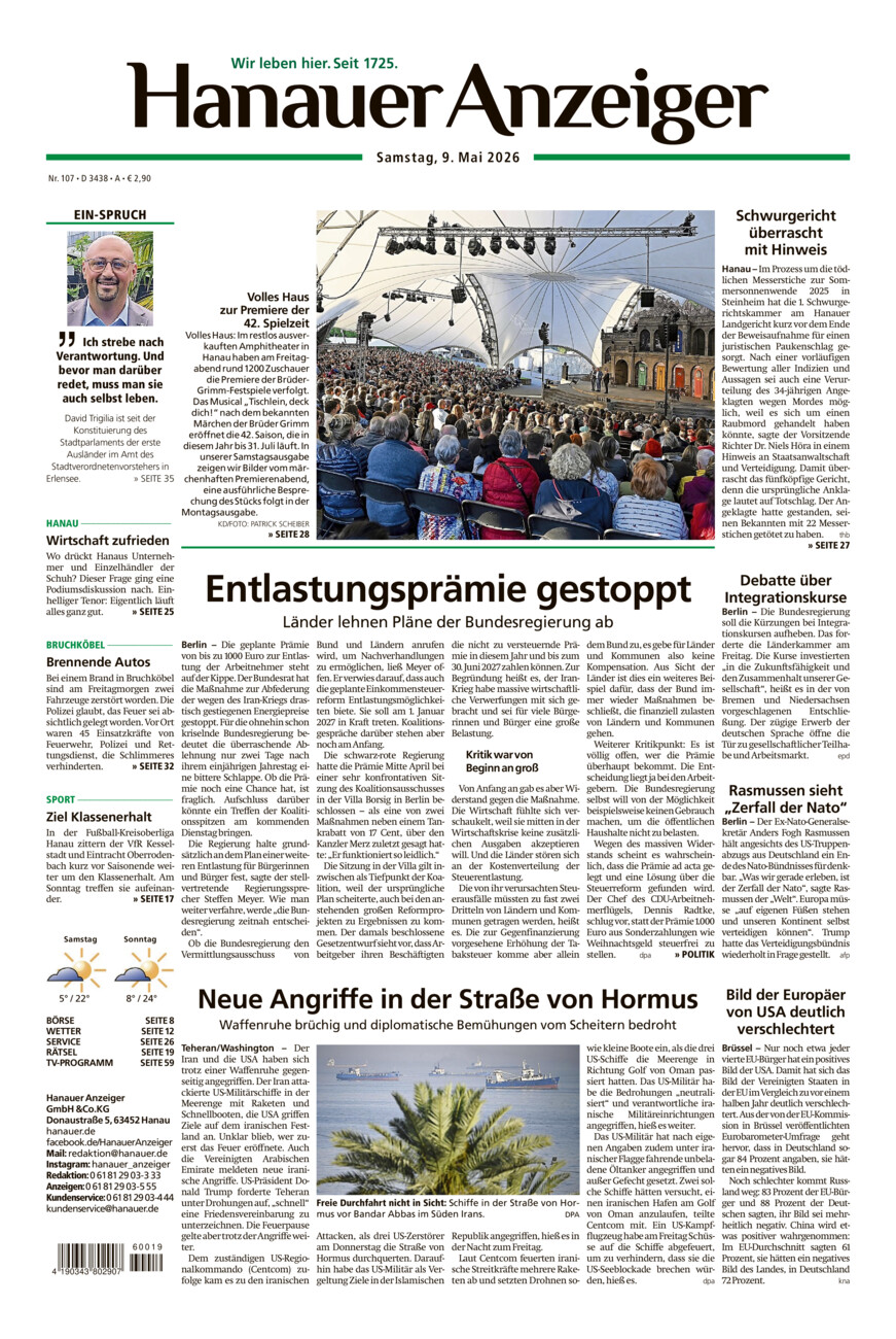 Hanauer Anzeiger vom Samstag, 09.05.2026
