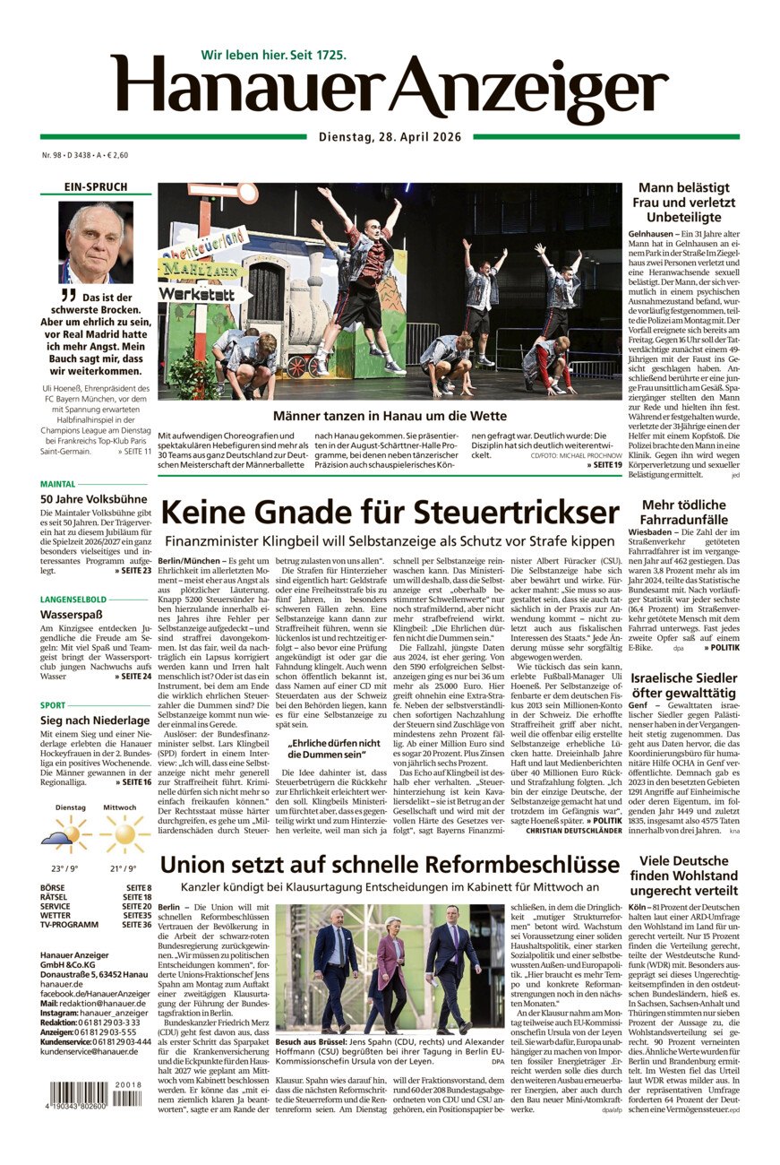 Hanauer Anzeiger vom Dienstag, 28.04.2026