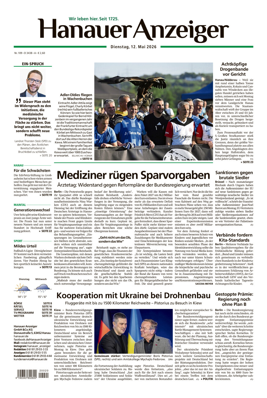 Hanauer Anzeiger vom Dienstag, 12.05.2026