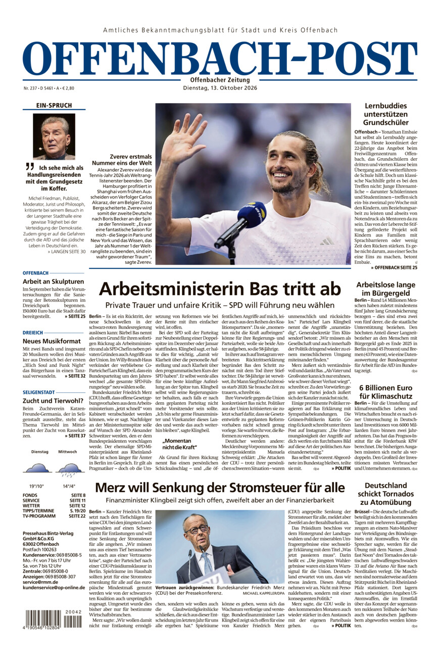 Offenbach-Post vom Dienstag, 13.10.2026