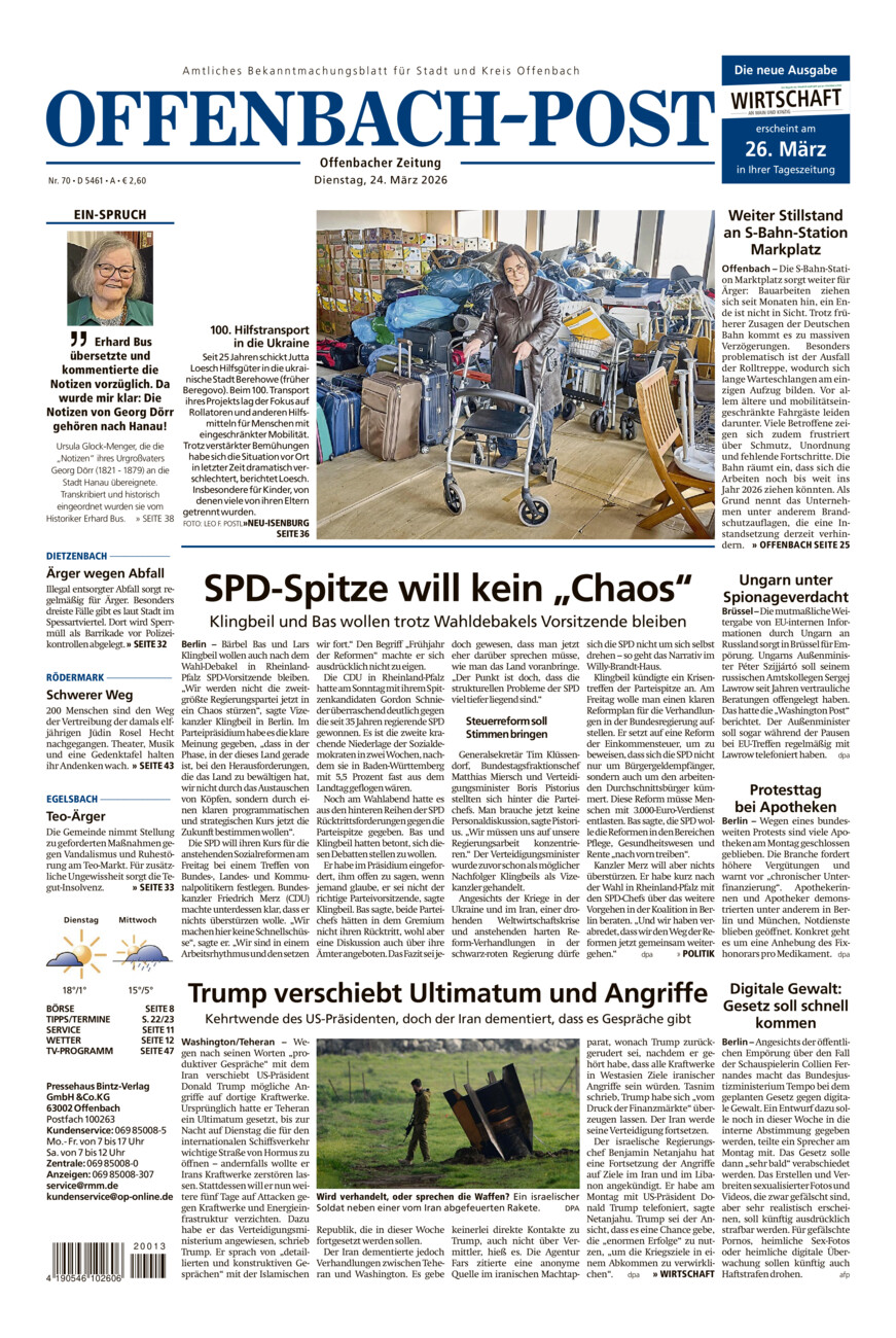 Offenbach-Post vom Dienstag, 24.03.2026