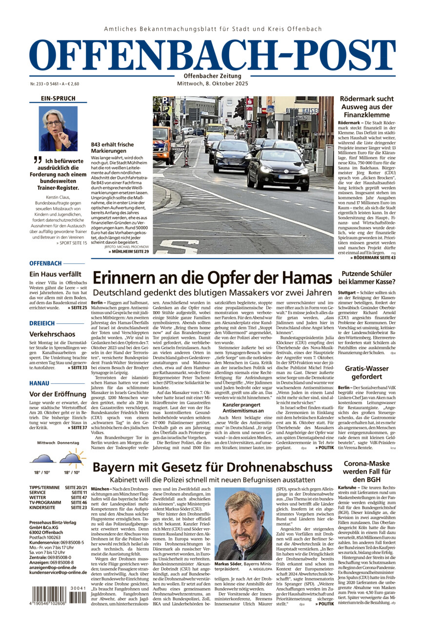Offenbach-Post vom Mittwoch, 08.10.2025