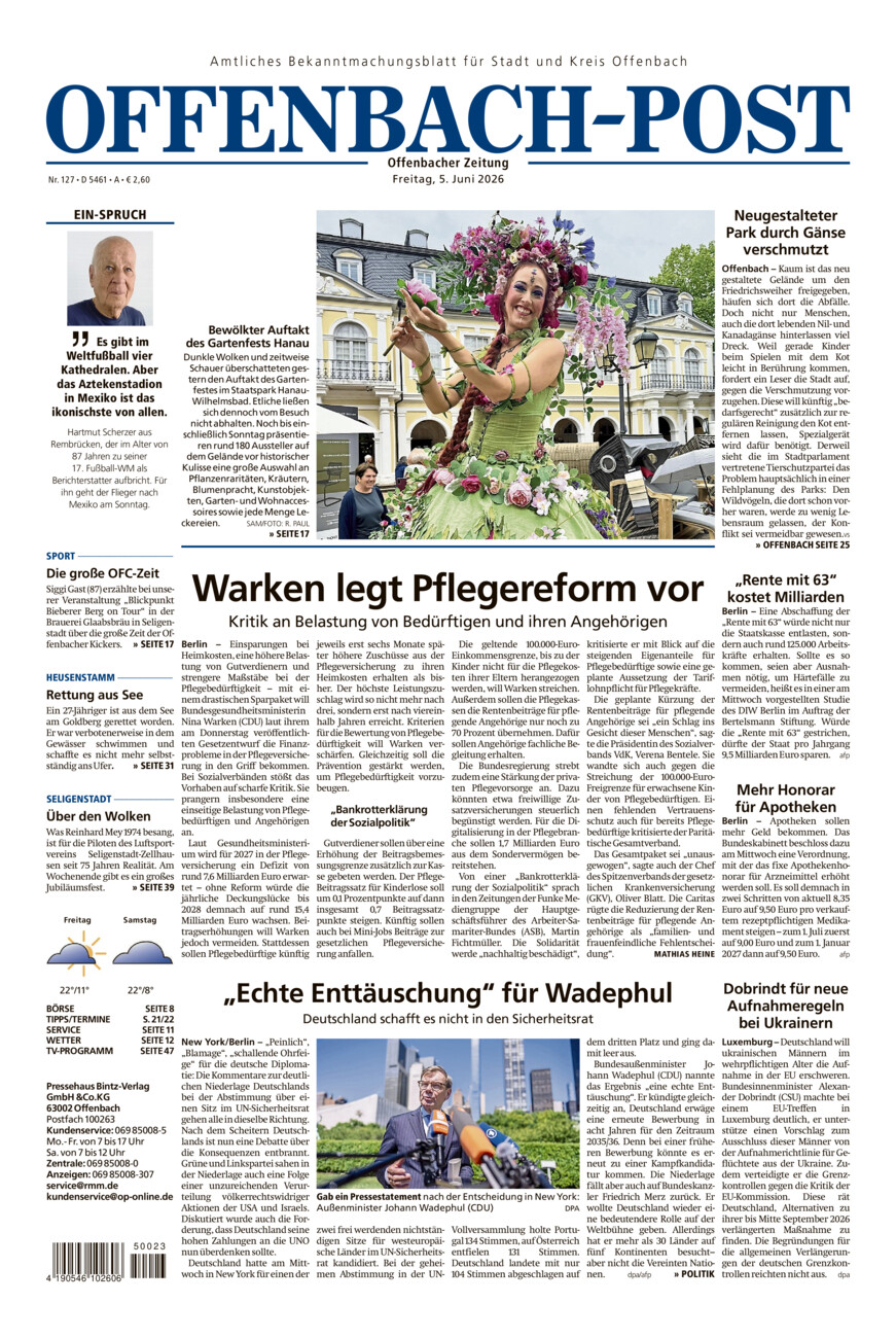 Offenbach-Post vom Freitag, 05.06.2026