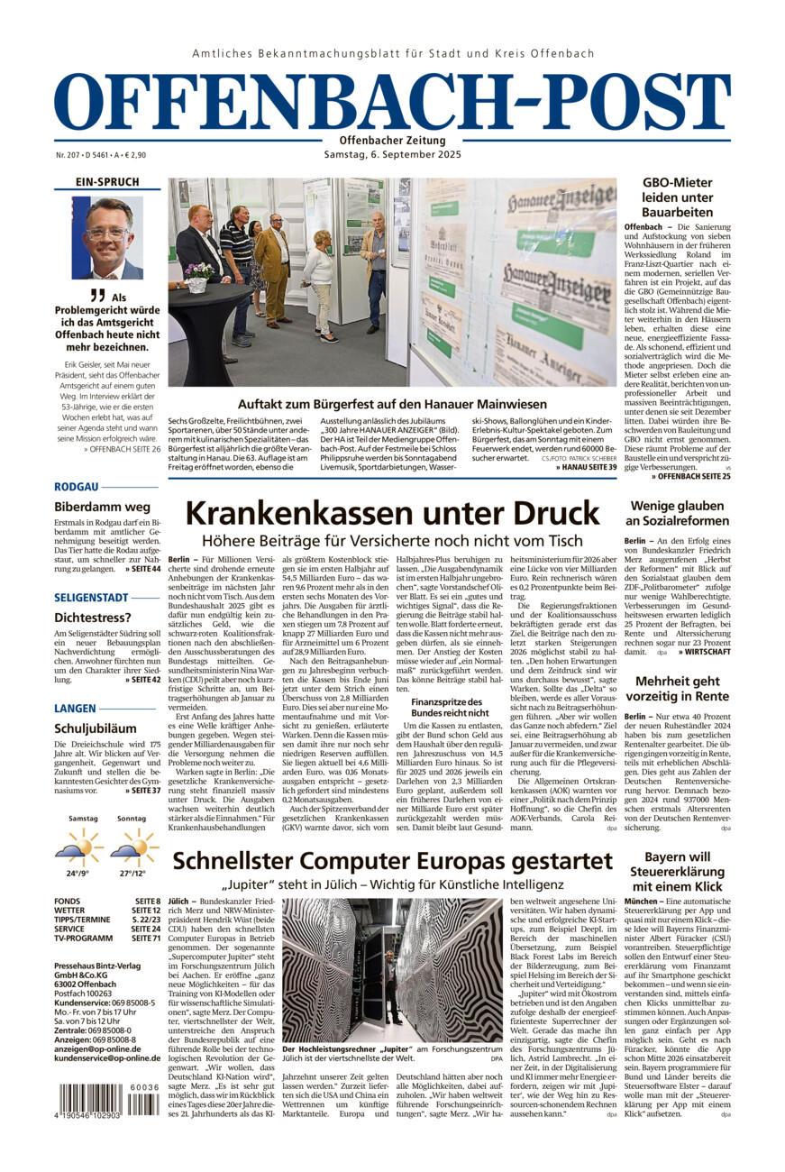 Offenbach-Post vom Samstag, 06.09.2025