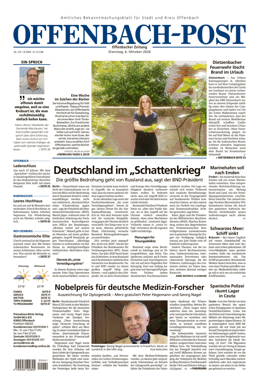 Offenbach-Post vom Dienstag, 06.10.2026