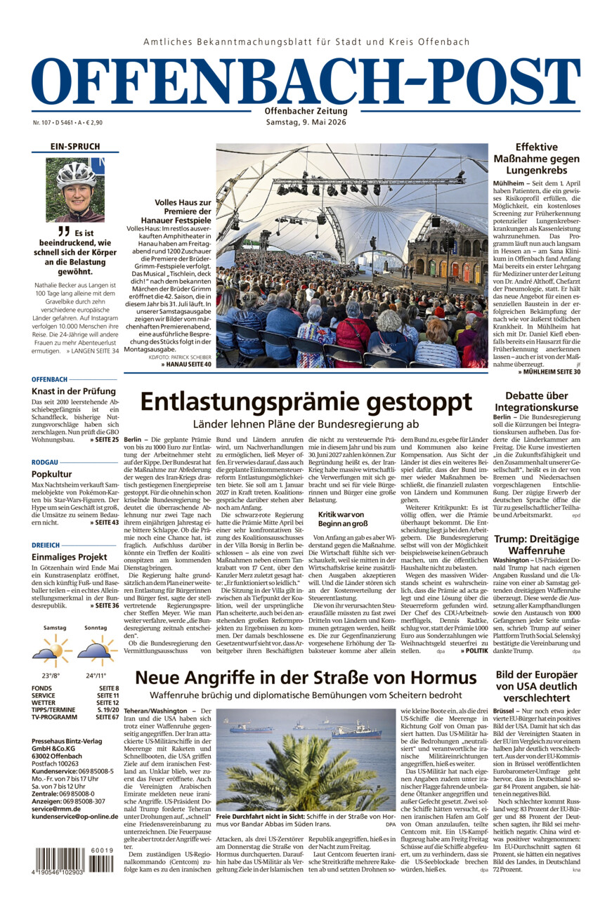 Offenbach-Post vom Samstag, 09.05.2026