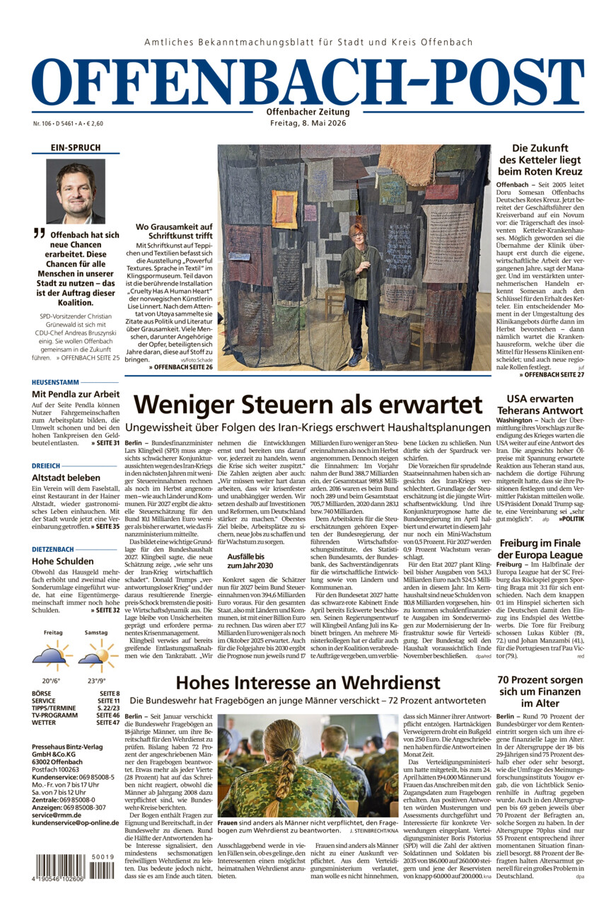 Offenbach-Post vom Freitag, 08.05.2026