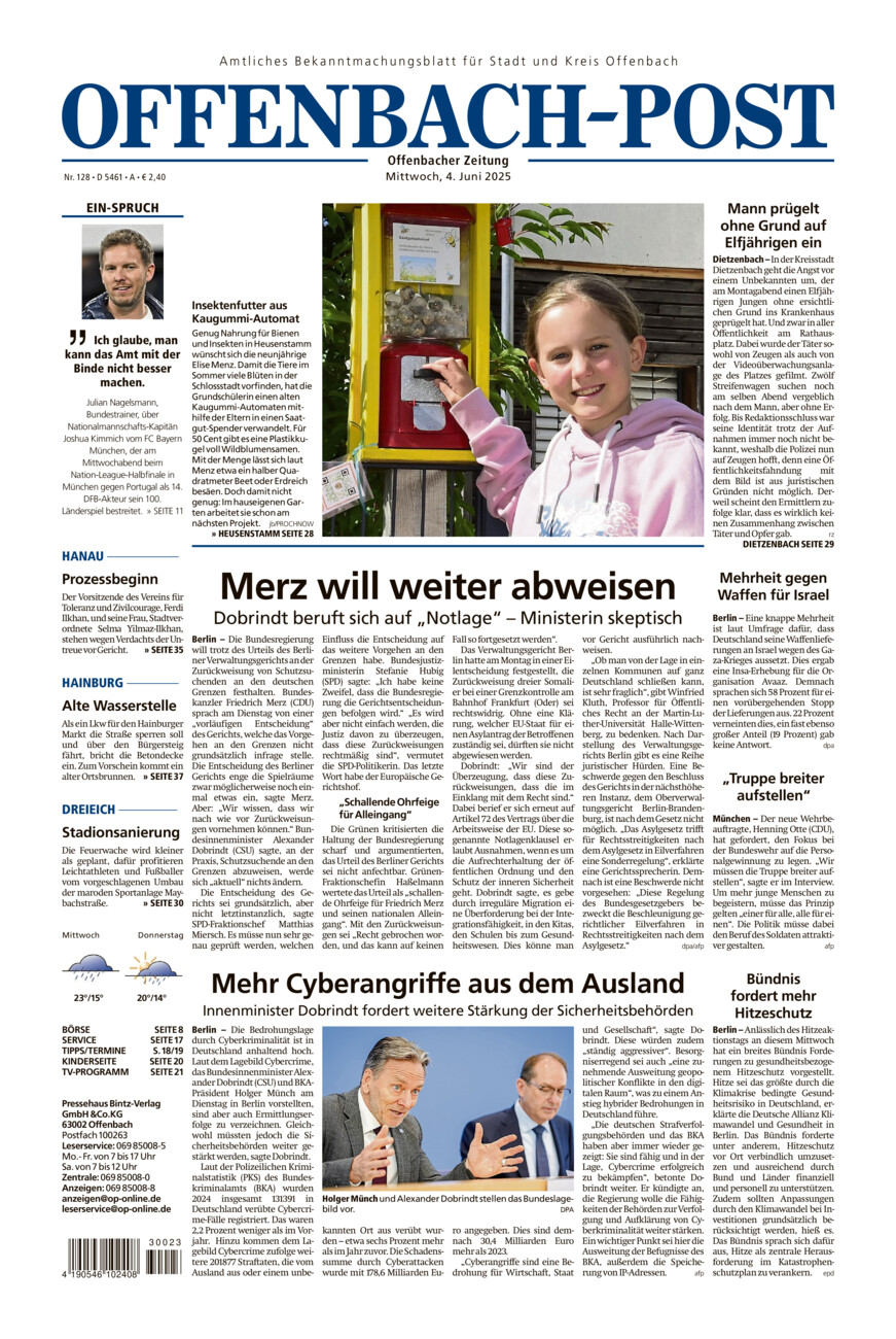 Offenbach-Post vom Mittwoch, 04.06.2025