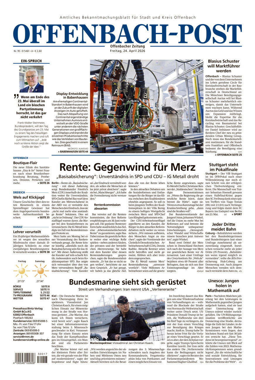 Offenbach-Post vom Freitag, 24.04.2026