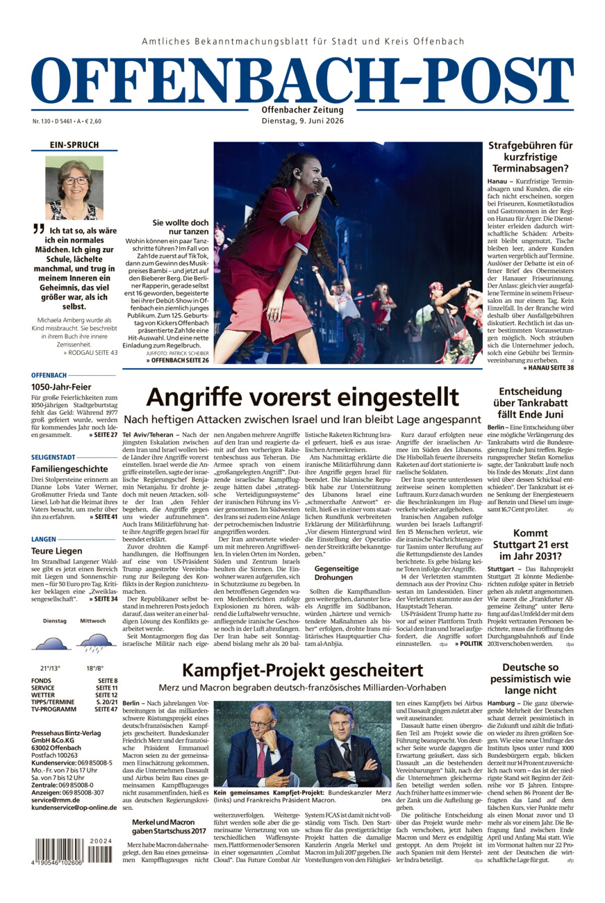 Offenbach-Post vom Dienstag, 09.06.2026