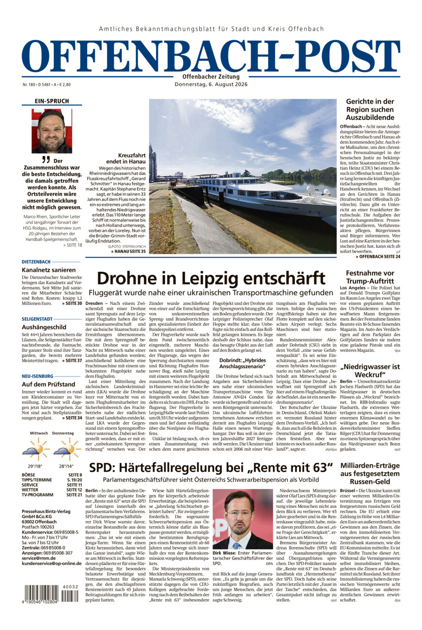 Offenbach-Post vom Donnerstag, 06.08.2026