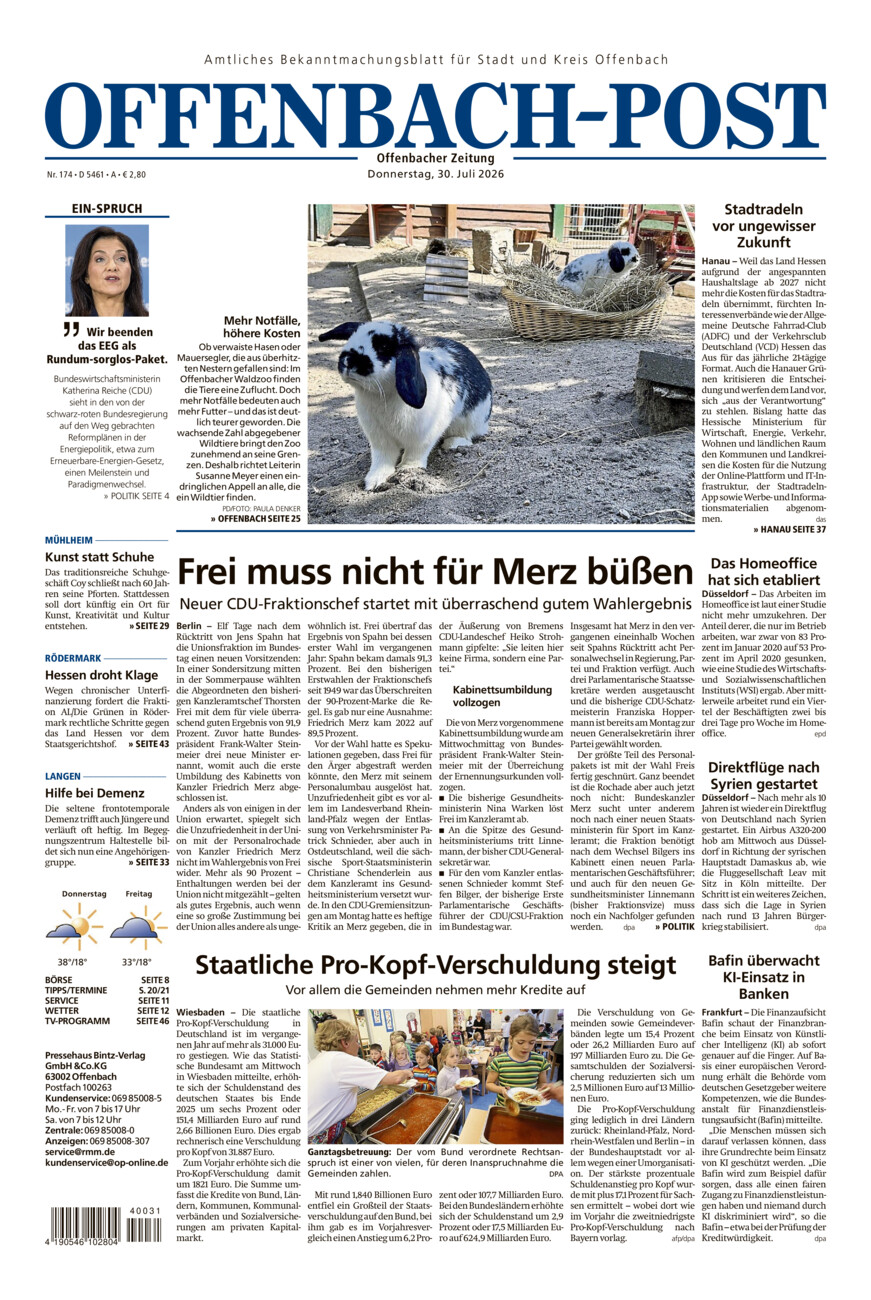 Offenbach-Post vom Donnerstag, 30.07.2026