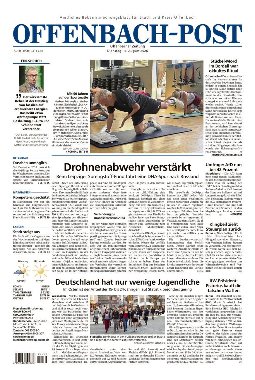 Offenbach-Post vom Dienstag, 11.08.2026