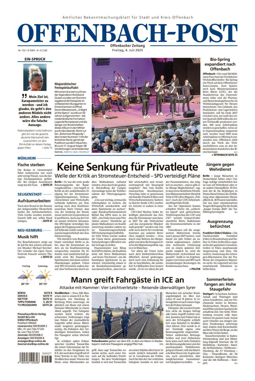 Offenbach-Post vom Freitag, 04.07.2025
