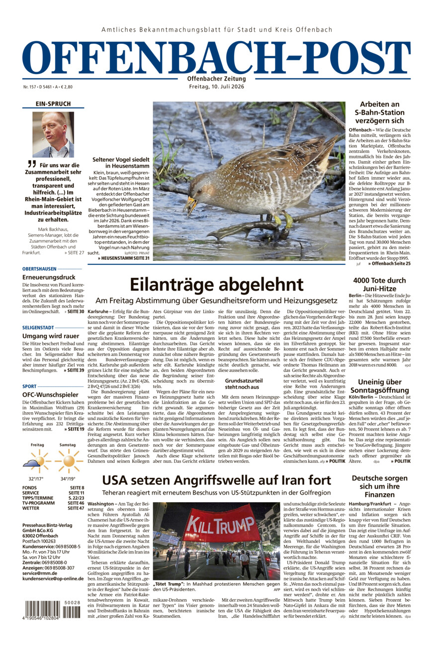 Offenbach-Post vom Freitag, 10.07.2026