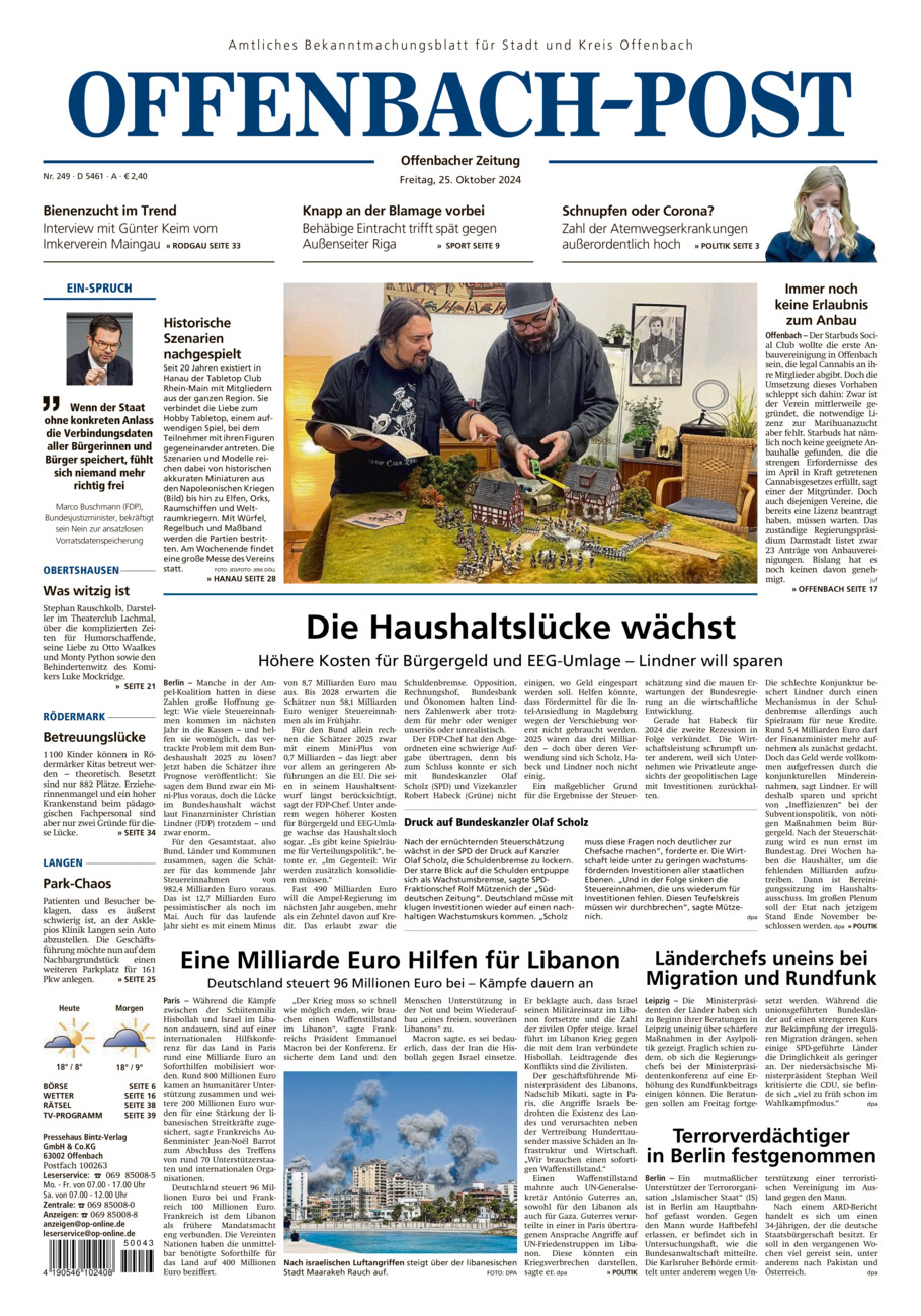 Offenbach-Post vom Freitag, 25.10.2024