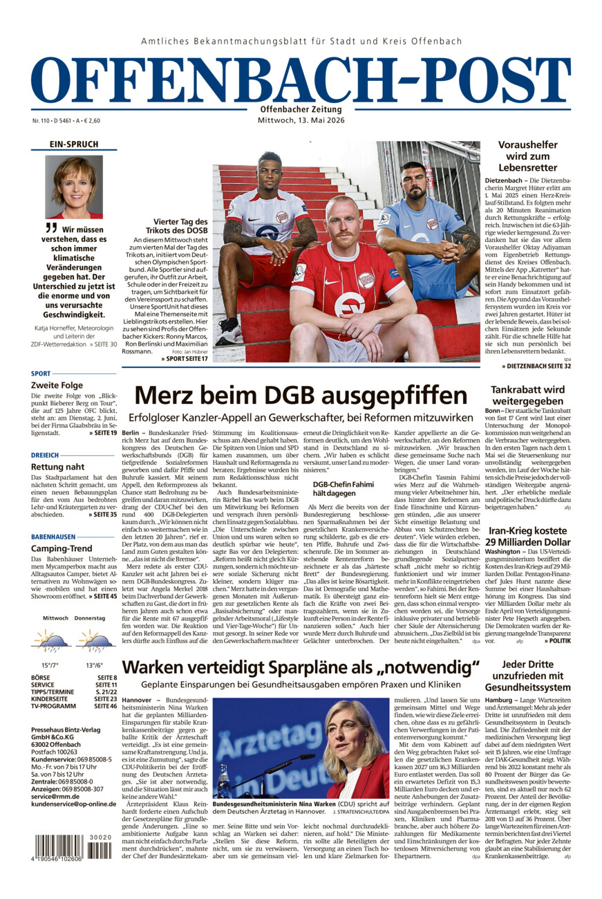 Offenbach-Post vom Mittwoch, 13.05.2026