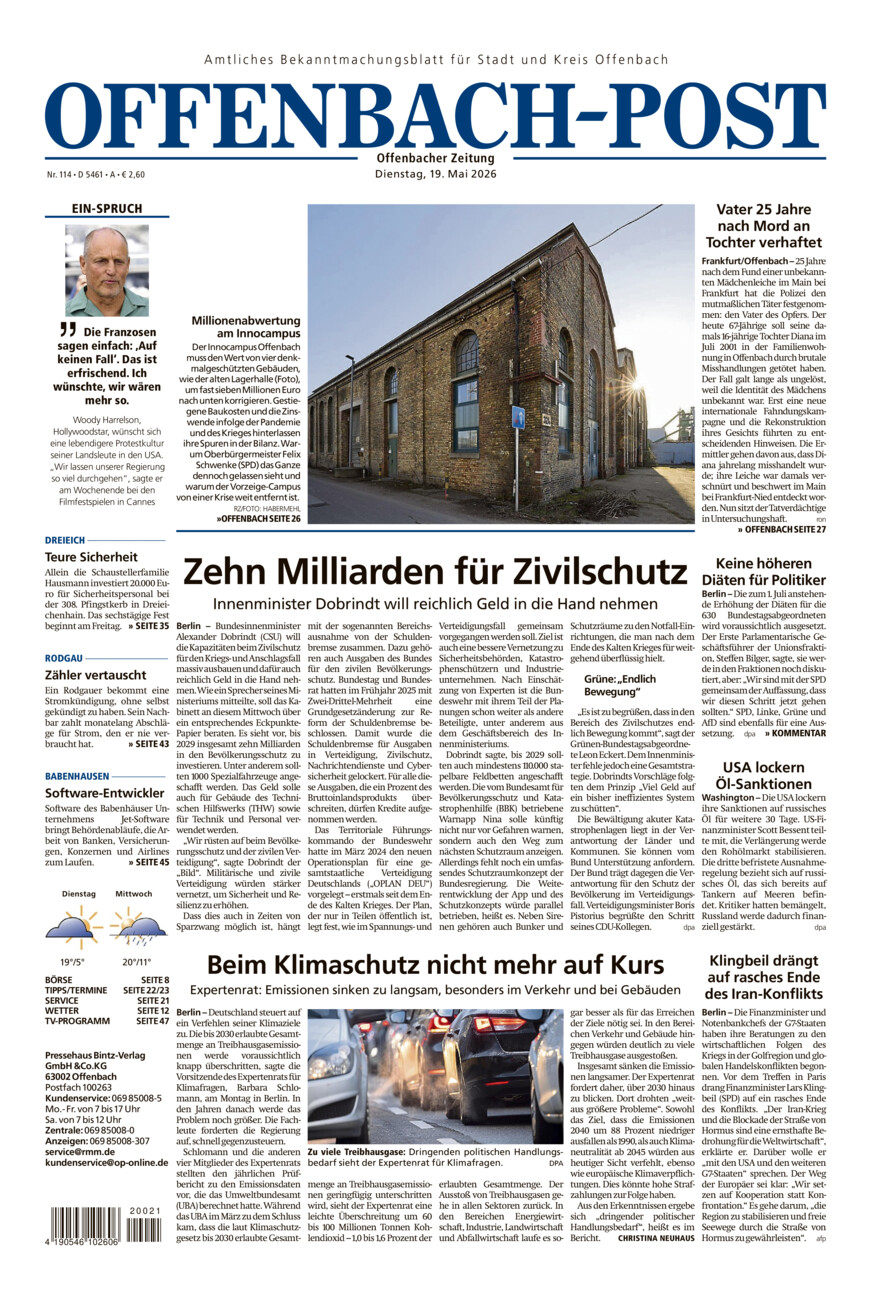 Offenbach-Post vom Dienstag, 19.05.2026
