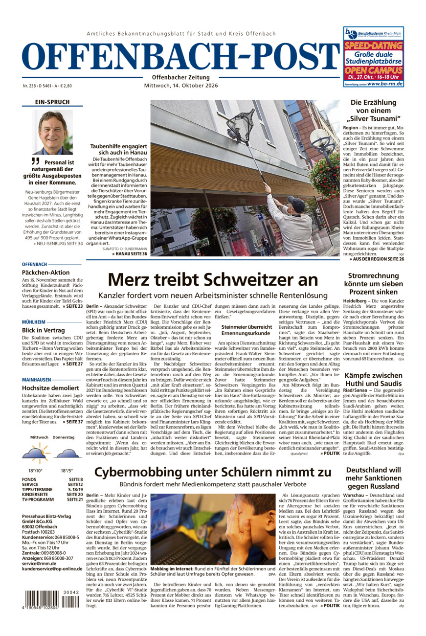 Offenbach-Post vom Mittwoch, 14.10.2026