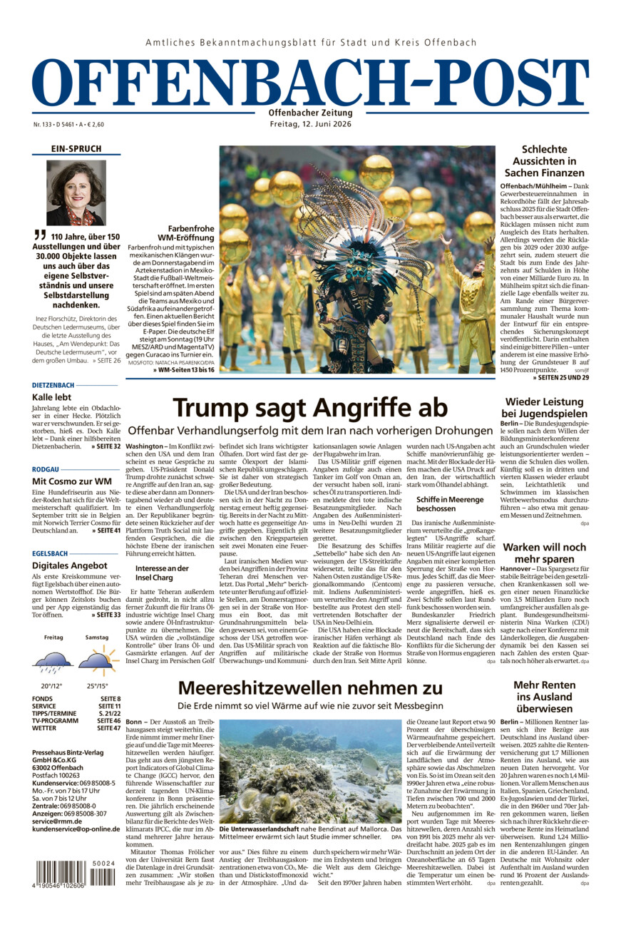 Offenbach-Post vom Freitag, 12.06.2026