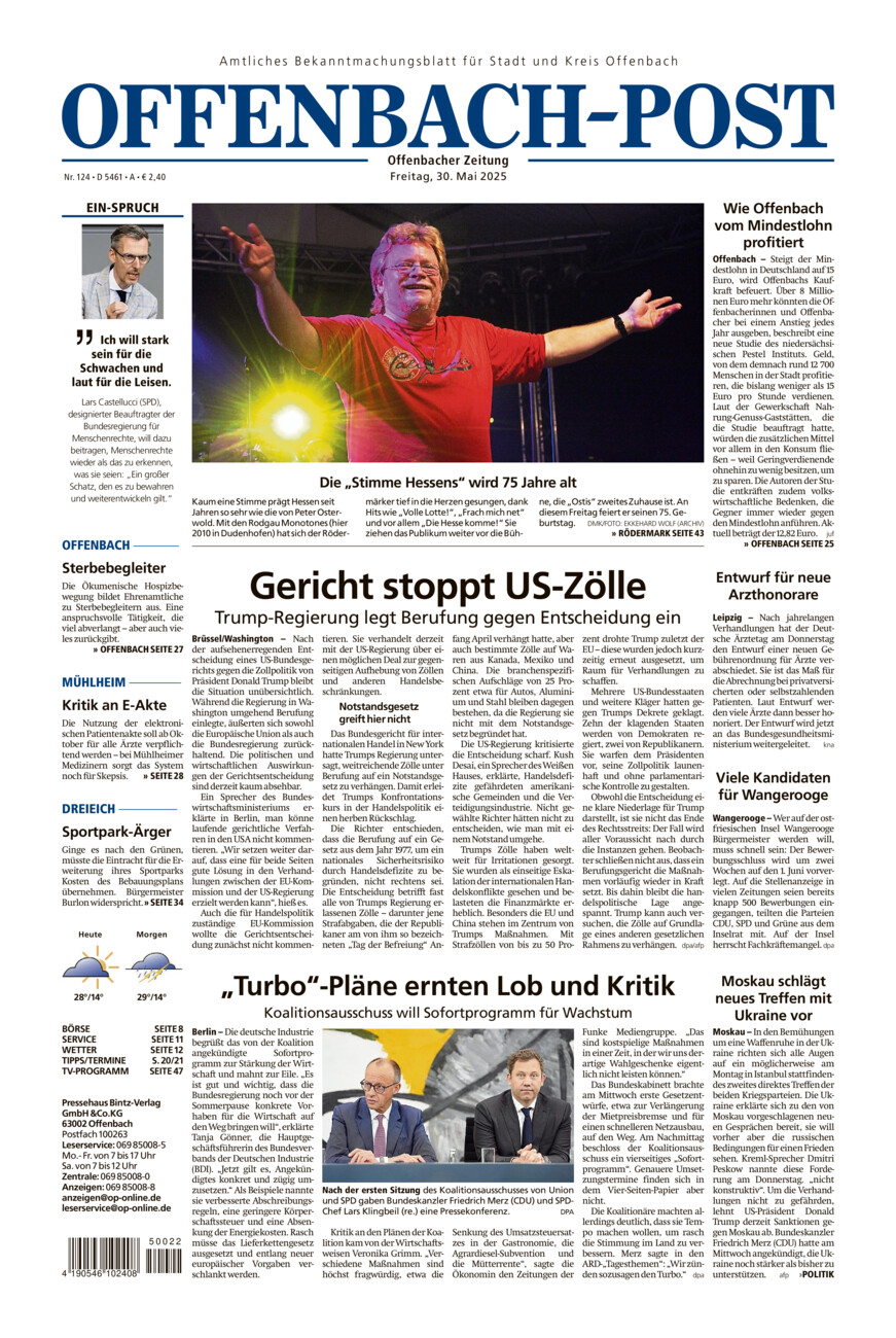 Offenbach-Post vom Freitag, 30.05.2025