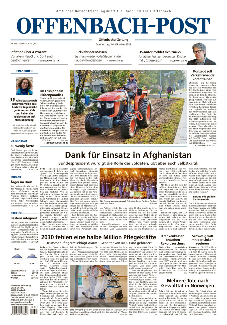 Offenbach-Post vom Donnerstag, 14.10.2021