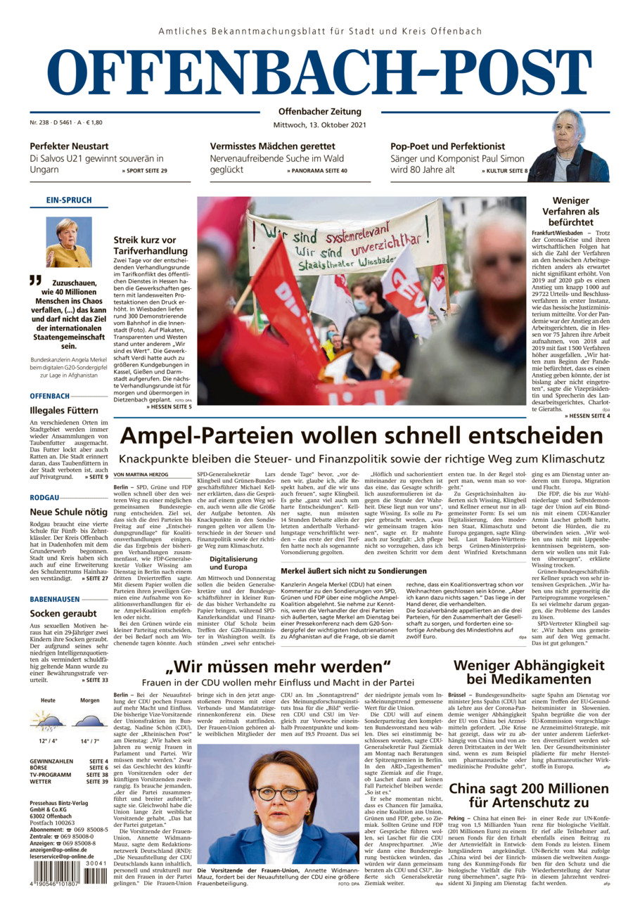 Offenbach-Post vom Mittwoch, 13.10.2021