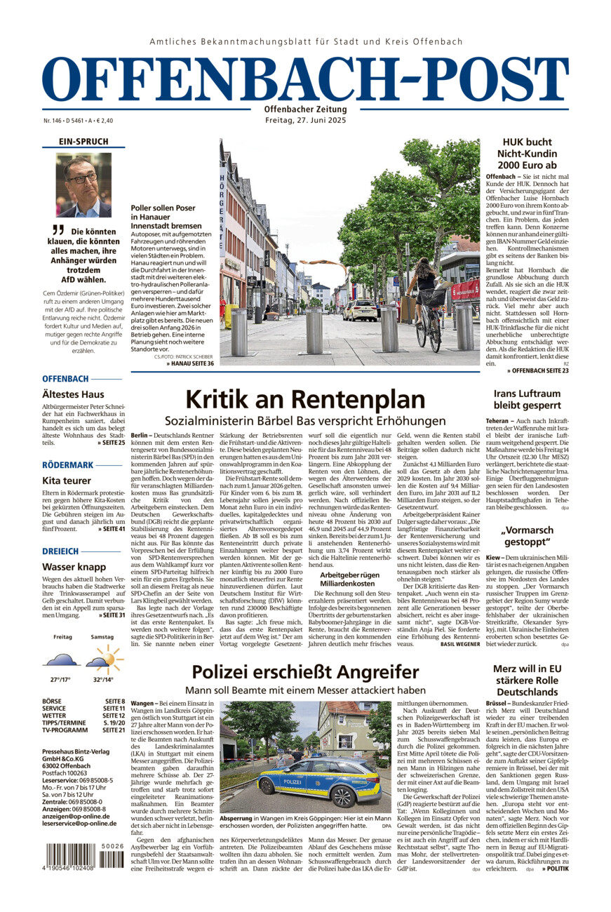 Offenbach-Post vom Freitag, 27.06.2025