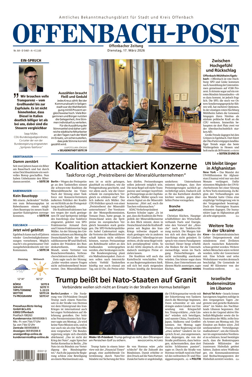 Offenbach-Post vom Dienstag, 17.03.2026