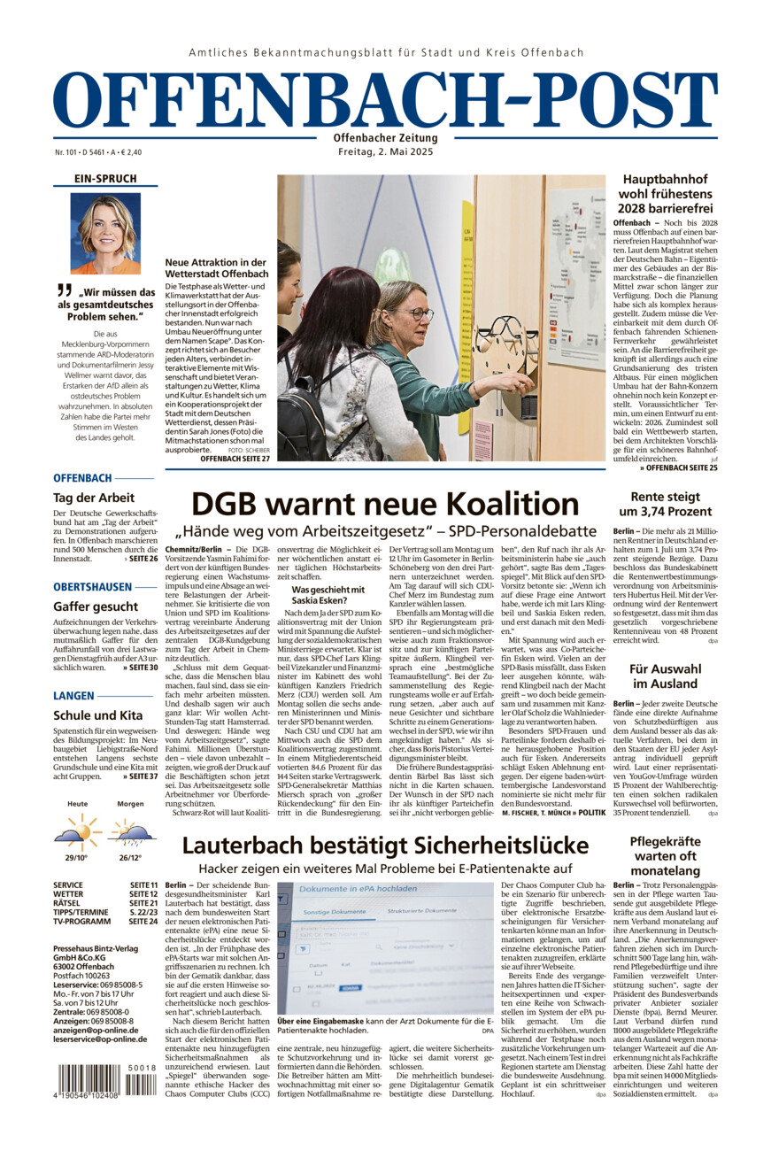 Offenbach-Post vom Freitag, 02.05.2025
