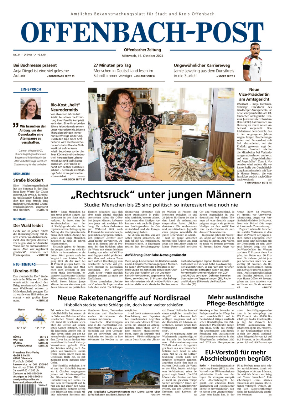 Offenbach-Post vom Mittwoch, 16.10.2024