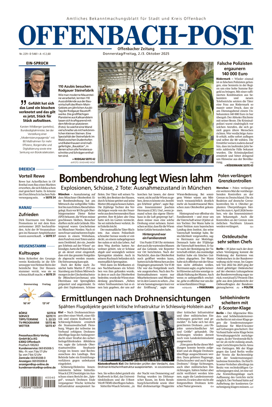 Offenbach-Post vom Donnerstag, 02.10.2025