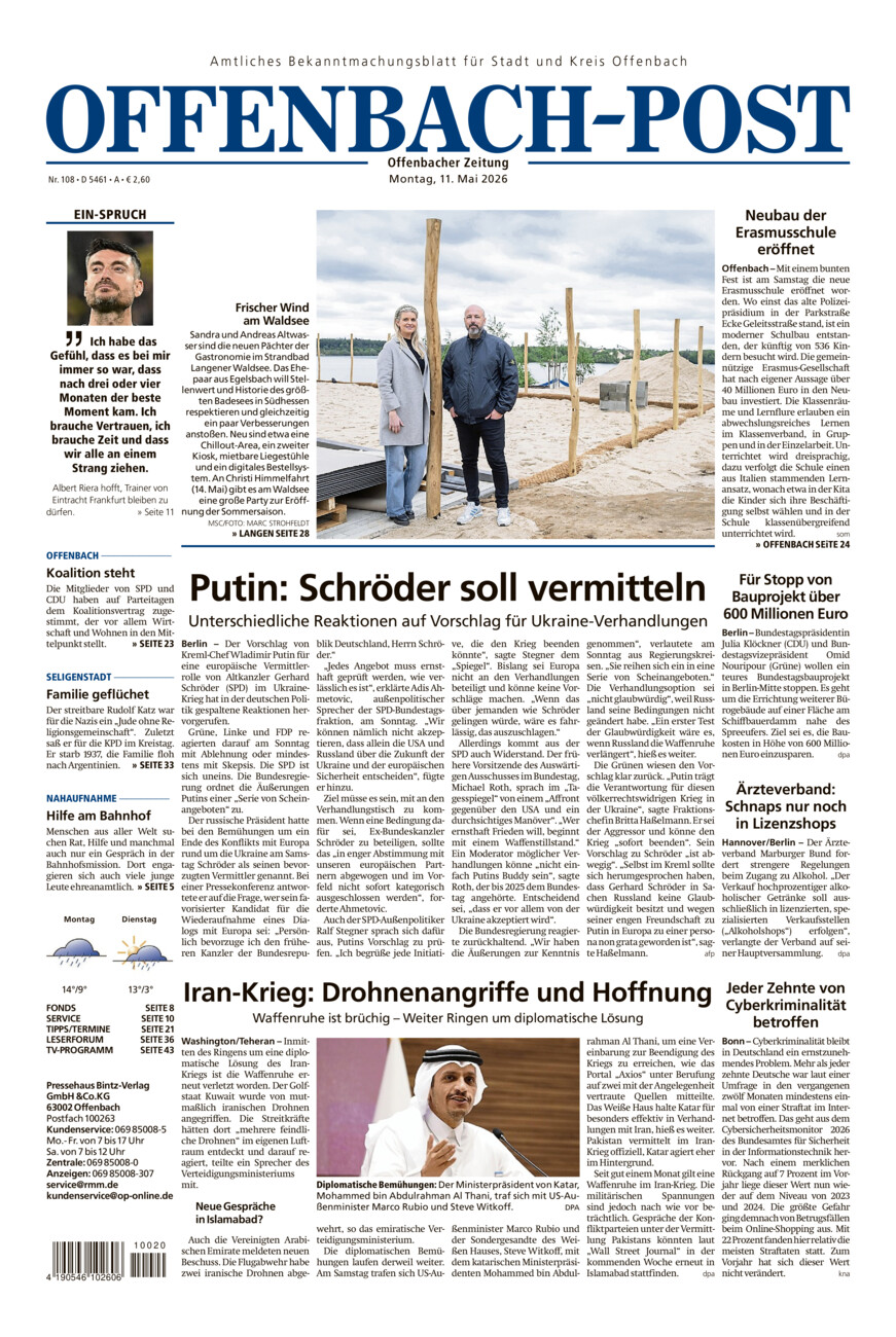 Offenbach-Post vom Montag, 11.05.2026