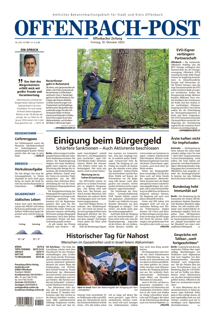 Offenbach-Post vom Freitag, 10.10.2025