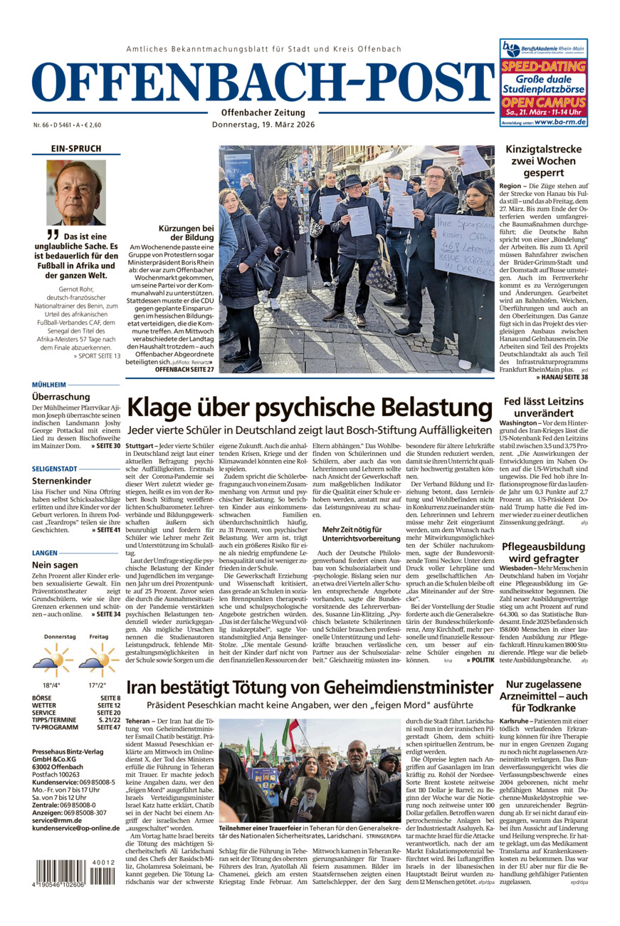 Offenbach-Post vom Donnerstag, 19.03.2026