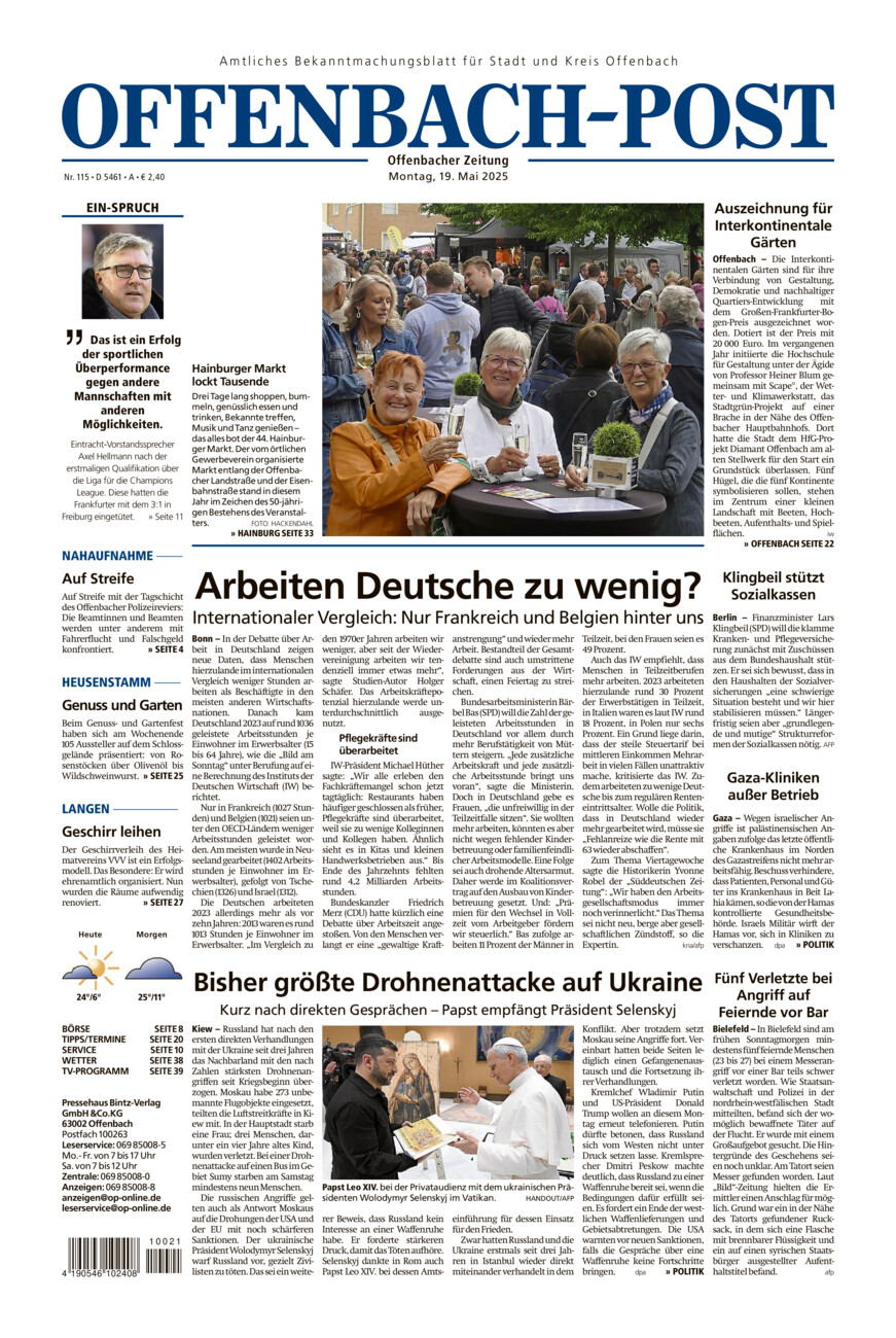 Offenbach-Post vom Montag, 19.05.2025