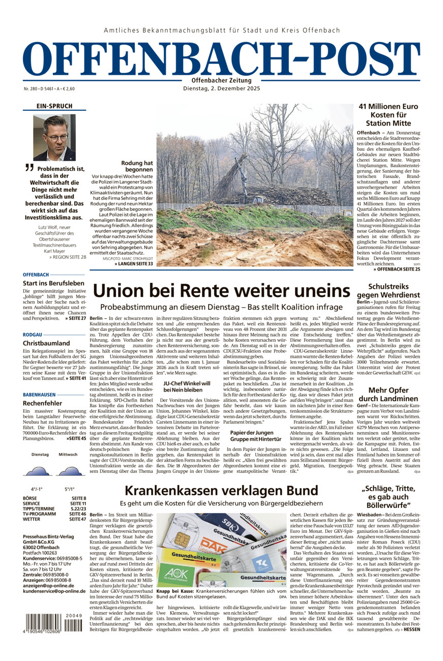 Offenbach-Post vom Dienstag, 02.12.2025