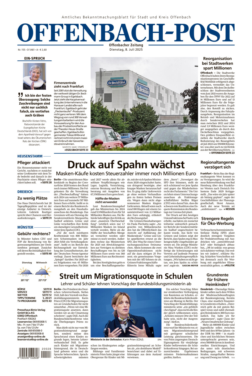 Offenbach-Post vom Dienstag, 08.07.2025