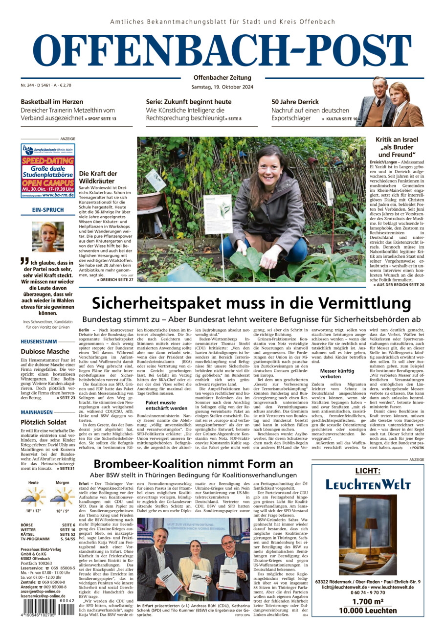 Offenbach-Post vom Samstag, 19.10.2024