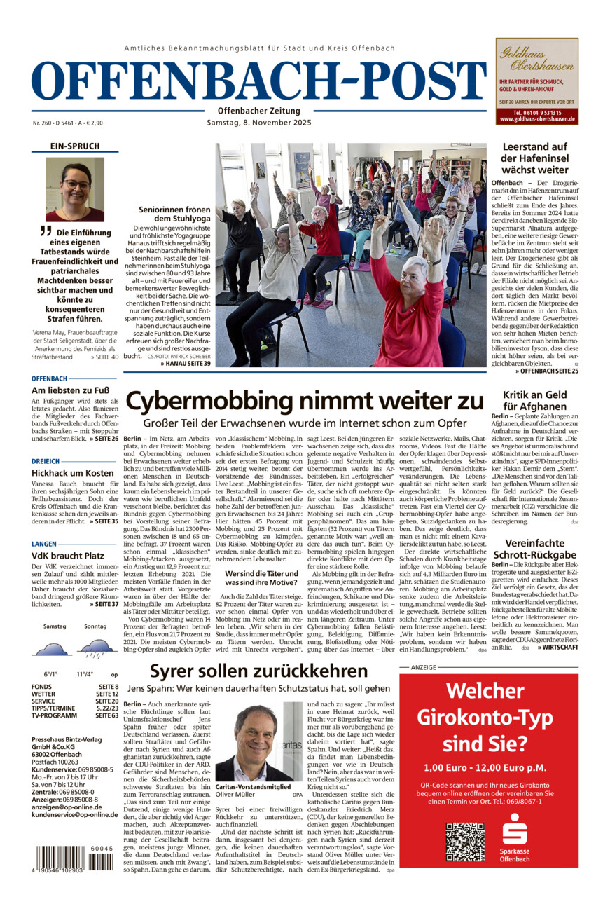 Offenbach-Post vom Samstag, 08.11.2025