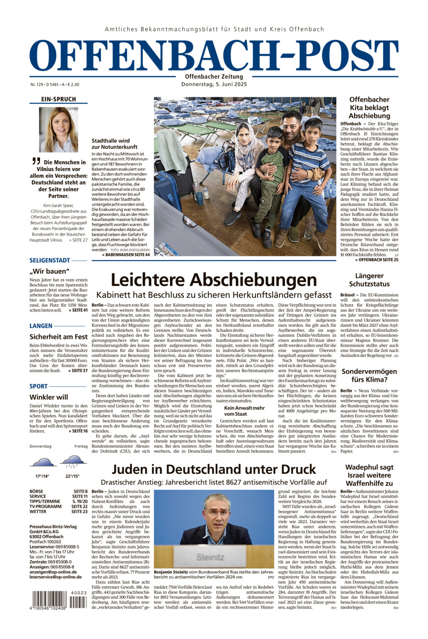 Offenbach-Post vom Donnerstag, 05.06.2025